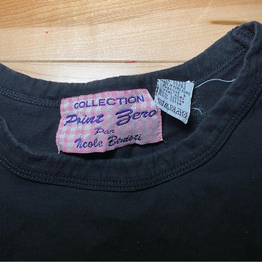 Black Graphic Boxy Tee Colorful Patchwork Retro - Picture 4 of 7